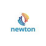 Newton Logo – Colorful Dots in Semi Spiral Design with Black Text